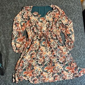 Floral Print Long Sleeve Dress